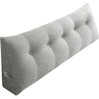 Keilförmiges Lesekissen, Dreieckiges Keilkissen, Nackenkissen mit Rückenlehne und Lendenwirbelstütze, ideal zum Fernsehen und Lesen – Hellgrau, 160 cm