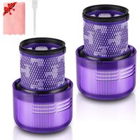Morpilot Filtro per Dyson V11 Serie, Filtro di Ricambio Lavabile per Dyson V11, Dyson SV14 Serie, Dyson V15 Detect, con Spazzola e Panno per la Pulizia, Confezione da 2
