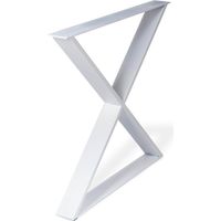 Pata decorativa en X para Muebles Estilo Funcional Fabricado en Acero Acabado en Blanco Poro Medidas 78080712 mm Altura: 71,2 cm Fácil Instalación Atornillado 1 Unidad