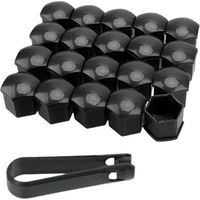 20 Pièces Cache Ecrou, Cache Ecrou 17mm, Cache écrou de Roue, Capuchons D'écrou de Roue Universel,Cache Boulon, pour la Plupart des Voitures, Noir