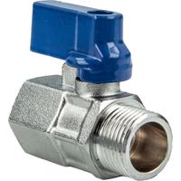 tecuro MINI Kugelhahn Innengewinde Rp 3/8 Zoll x Außengewinde G 3/8 Zoll (DN8), Messing vernickelt