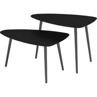 TABLE Interverrouillable Polyvalente Élégante Pratique Acier Noir 65L x 45W x 45H cm