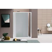 Nicchia doccia 120 cm scorrevole con profili in alluminio bianco opaco e finitura pannelli stampato - America 4