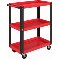 Chariot à outils 3 niveaux métal rouge, capacité 120 kg, meuble roulant atelier garage