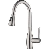 Robinet de cuisine mitigeur en acier inoxydable – Douchette extractible – Rotation 360° – 2 modes de jet – Aérateur ABS Neoperl – Faustina