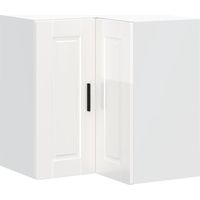 Armoire murale d'angle de cuisine Meuble de cuisine Porto blanc brillant