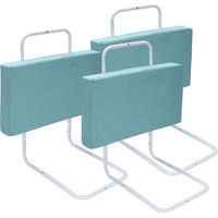 Wolketon Sponda letto regolabile in altezza 150 cm Anticaduta Tubo in acciaio regolabile da 40 a 60 cm Per letto bambini Letto genitori verde mare