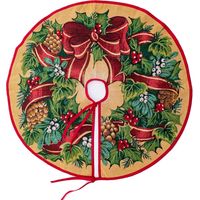 Couvre-pied de sapin de Noël rétro en polyester 130cm