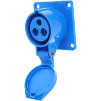 Prise Murale 16 A pour Camping-Car et Fourgon Aménagé Prise Encastrée Bleue 3 Conducteurs Adaptée Raccord Électrique Caravane