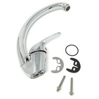 Rubinetto Per Lavello Cucina Miscelatore Canna Alta Ottone Cromato Mono Comando