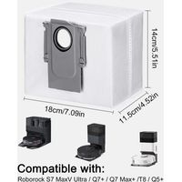 Lot de 8 Sacs à Poussière pour Roborock S7 / S7 MaxV Ultra / Q7+ / Q7 Max+,Roborock S7 Accessoires, Sacs À Poussière de Rechange pour Roborock S7 Station d'Aspiration