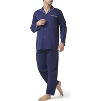 Ensemble de pyjama long en coton à boutons pour homme