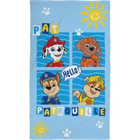 Serviette de plage Pat Patrouille CTI coton 70x120 cm bleu clair