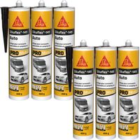 Lot de 6 mastics colle Auto SIKA Sikaflex 149 - Noir - 400g
