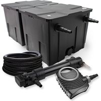SunSun Set Filtro laghetto a 2 camere 60000l Chiarificatore UVC 36W 6ª serie Pompa NEO10000 80W Tubo