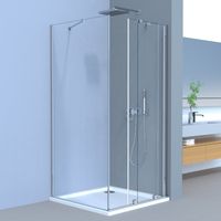 LEMMO Movable Duschkabine Schiebetür Seitenglas 80×75cm,6mm Nano ESG-Sicherheitsglas H 185cm