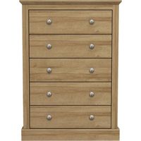 Devon 5 Drawer Chest Oak