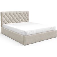 Selsey Aurevia - Polsterbett 140x200 mit Bettkasten und Samtbezug, hellbeige
