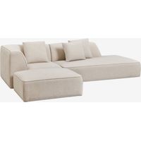 Divano modulare angolare a 2 pezzi con chaise longue a destra e pouf imbottito Cardea SKLUM