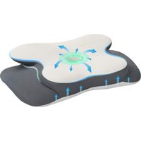 vidaXL Neck Pillow White Memory Foam 58 x 37.5 x 12 cm