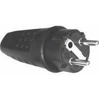 Netzstecker Schuko-Stecker IP44 GUMMI-FARBE SCHWARZ K16010