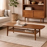 Table basse rectangulaire 150x53x42 cm en acajou massif - ROAN