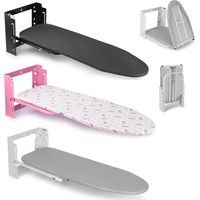 Bügelbrett Klappbar mit Wandmontage ist höhenverstellbar, Ironing Board mit Abnehmbarem hitzebeständigem Platzsparende Bügelbretter für Wäschereien 92 x 31 x 31 cm,Schwarz