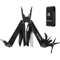 Pince multifonction 16 en 1 en acier inoxydable – Structure autoverrouillée – Couteau, scie, tournevis, ouvre-boîte – Pour camping et survie – Swisstech