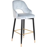 Taburete Poliester Metal 48X53X109 Terciopelo Gris