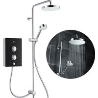 Mira Decor Dual 10.8kW Black Onyx Electric Shower + Diverter to Rainshower