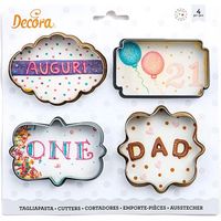 Cortadores de galletas con forma de marco para masa, 4 unidades.