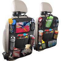 Organizer per auto per bambini, set da 2 pezzi per riporre gli oggetti, accessorio per interni auto, supporto trasparente per tablet con 10 tasche, nero