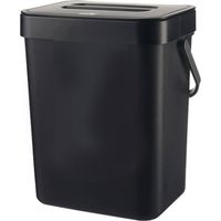 (3 L) 16.1 x 13 x 20.5 cm — Hanging Trash Can — With Lid — Portable Waste Bin — Suitable for placement on a countertop or under the sink