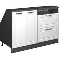Meuble sous pente R-Line, Blanc campagne, 120cm Lot de 2 caissons 60 cm de profondeur, Vicco