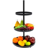 Metall Etagere schwarz mit 3 Ablagen - 56 x 30 cm - Deko Servierplatte mit 3 Etagen - Servierständer Kuchenständer Etagenständer Telleretagere Ständer für Snack Obst Kuchen Dessert