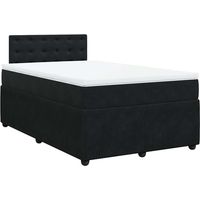 Lit double Lit adulte Sommier à lattes de lit avec matelas Noir 120x200 cm Velours