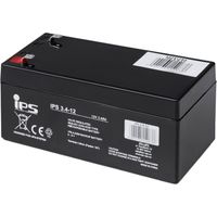 IPS 3.4-12: VRLA-AGM-Batterie 12 V 3,4 Ah, 6–9 Jahre Lebensdauer, T1 4,8 mm, für USV