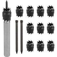 Juego de 13 brocas giratorias de doble cara de 3/8" para quitar puntos de soldadura y 2 cortadores de metal de repuesto para taladros eléctricos y soldadura por puntos
