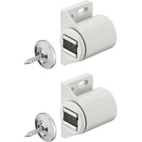 Cyclingcolors – Loqueteau magnétique 2x à aimant rond blanc – Vis contreplaqué à visser – Pour porte placard cuisine salle de bain meuble