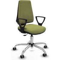 Elche CP bali verde oliva brazos fijos base cromada ruedas engomadas 65mm