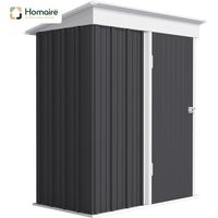 HOMAIRE Gartenschuppen Outdoor Wellstahl Wanddesign Regalböden verstellbar Tür verschließbar Dunkelgrau