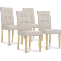 Set di 4 sedie da pranzo imbottite POLGA beige