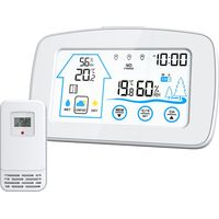 Backlight Touch Screen Digital Weather Station, Température et Humidité Detection, Open/Close Fenêtre Reminder, Maximum et Minimum