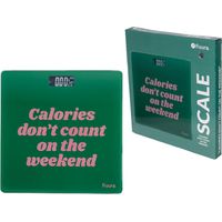 Fisura - Bilancia da bagno digitale "calories don't count". Bilancia da bagno in vetro. Bilancia elettronica fino a 180 kg con precisione di 50 gr, tecnologia Step-On. 30 x 30 cm.