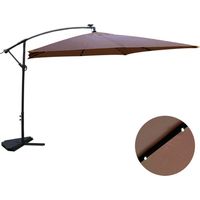 Sonnenschirm braun gerade quadratisch 3 x 3 m LED SOLENZARA