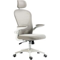 Silla Oficina Malla Escritorio Respaldo Alto Reposacabezas Ajustable Soporte Lumbar 4D 62x64x120 cm Gris