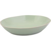 Jamie Oliver Cuenco grande con forma orgánica verde, hecho de gres moteado, cuenco rústico profundo para curry, ensaladas, lavavajillas, microondas, apto para horno, 39 x 32 cm
