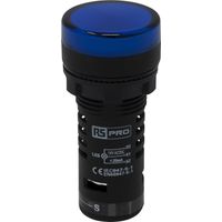 Voyant lumineux complet avec circuit de test LED RS PRO Bleu 12 V c.a./c.c., Ø découpe 22mm, IP65 ( Prix pour 1 )