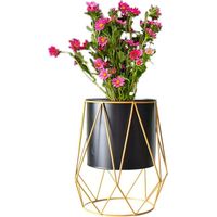 Metal Plant Stand with Flower Pot for Succulent Plants Metal Stand for Indoor and Outdoor (Black)