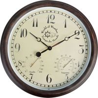 Reloj de pared con term贸metro e higr贸metro de 38 cm.